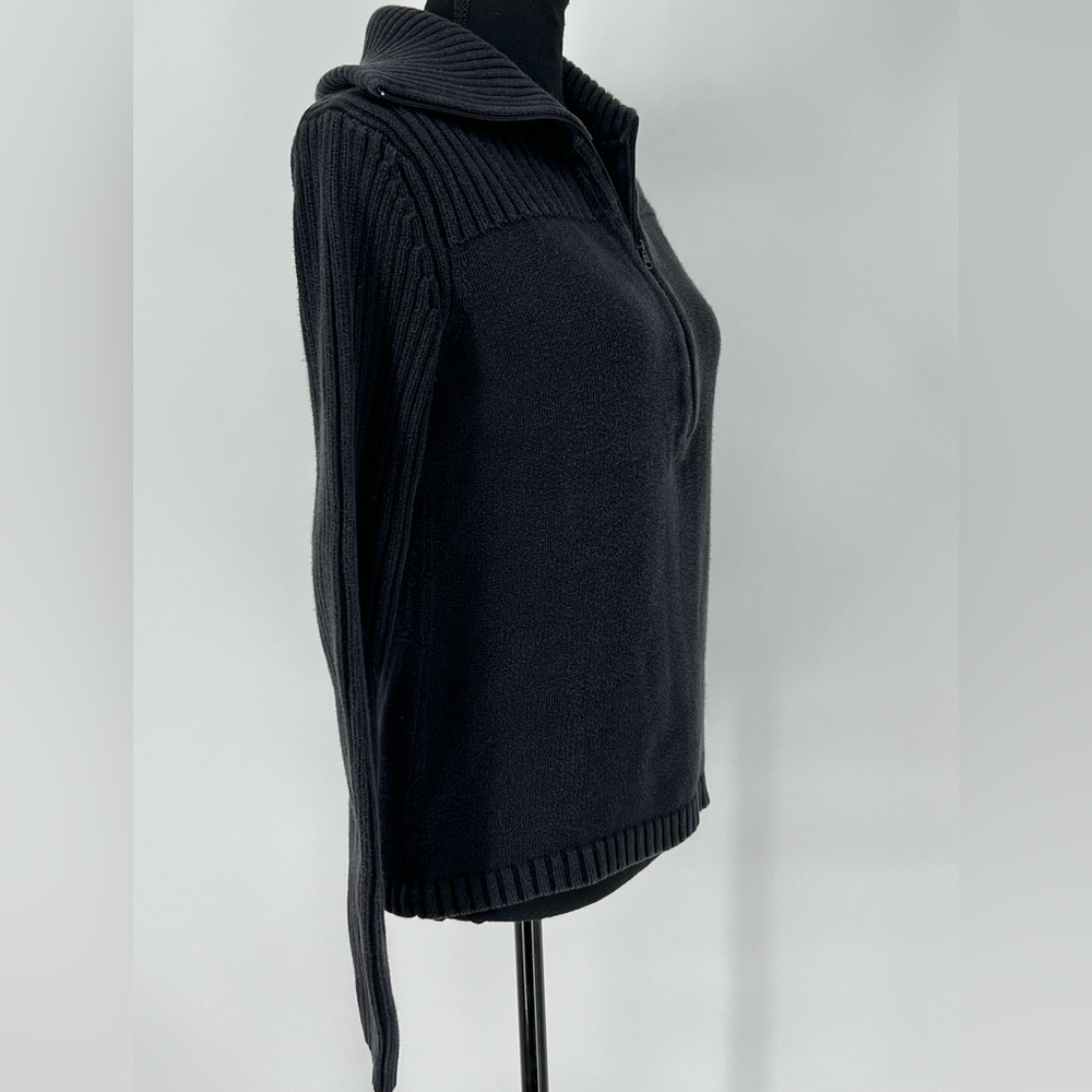 TOMMY HILFIGER 100%‎ COTTON CLASSIC QUARTER ZIP BLUE PULLOVER SWEATER - Picture 3 of 7